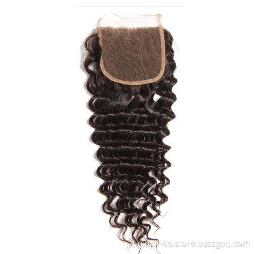 Remy Virgin Human Hair Deep Wave Hair Bundles Extensions Brazilian Bundles With Closure